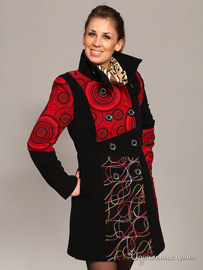 Пальто Jess France, цвет черный, красный