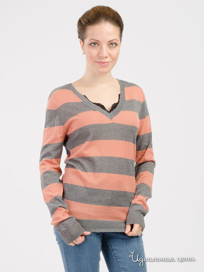 Пуловер Silvian Heach, цвет оранжевый, серый