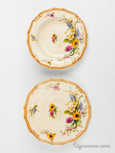 Набор тарелок: суповая (23,5 см), обеденная (25 см) LCS, цвет Мультиколор