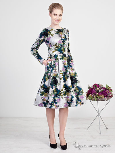 Платье Rita Mare, цвет серый, меланж, бирюзовый