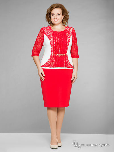 Платье Надин-Н, цвет красный, белый
