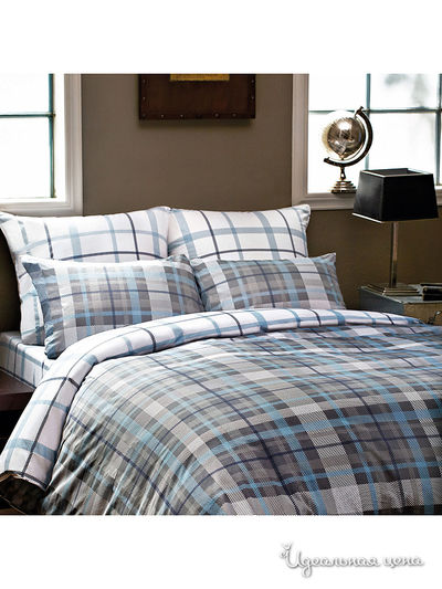 Комплект постельного белья двуспальный Togas, цвет серый, голубой