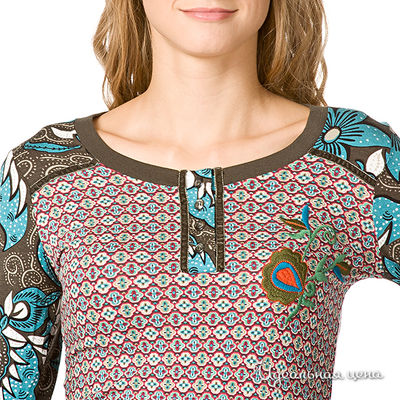 Женская футболка с длинным рукавом цвета «хаки»