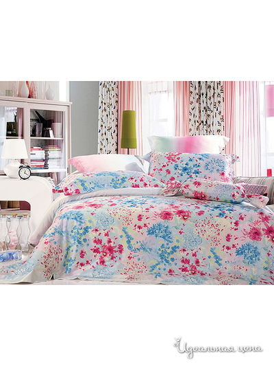 Комплект постельного белья Евро, 50*70 см Tiffany&#039;s Secret, цвет белый, голубой, розовый