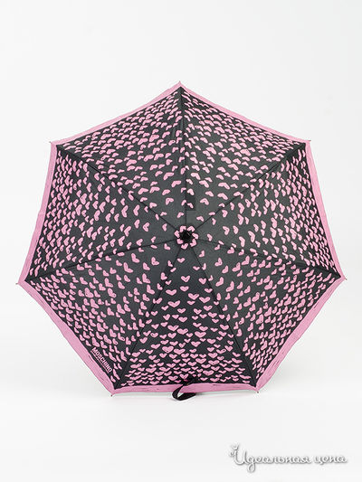 Зонт Moschino, цвет черный, фуксия