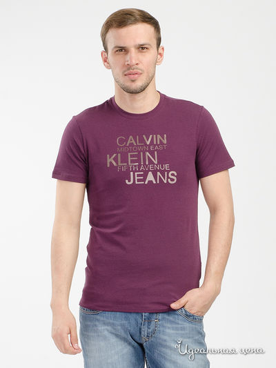 Футболка Calvin Klein Jeans, цвет фиолетовый