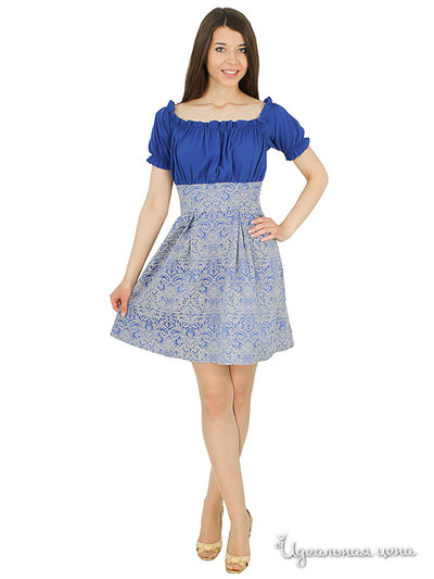 Платье Lindi Line, цвет синий с бежевым