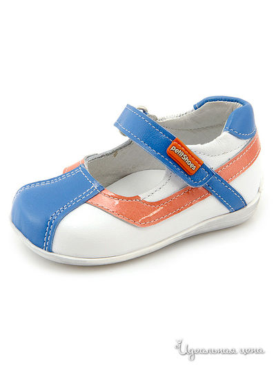 Туфли PetitShoes, цвет белый, синий, оранжевый