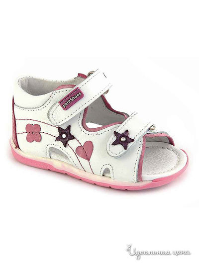 Босоножки PetitShoes, цвет белый, розовый