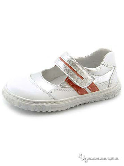 Туфли PetitShoes, цвет белый, серебряный, оранжевый