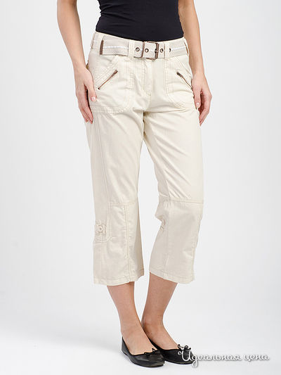 Укороченные брюки с отворотами Million X Woman, цвет светло-бежевый