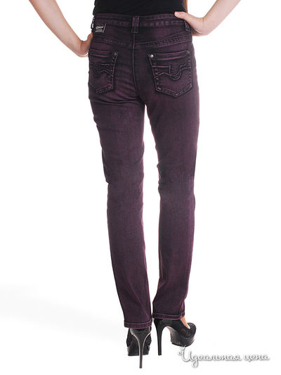 Прямые джинсы, длина 32 Million X Woman, цвет винно-красный
