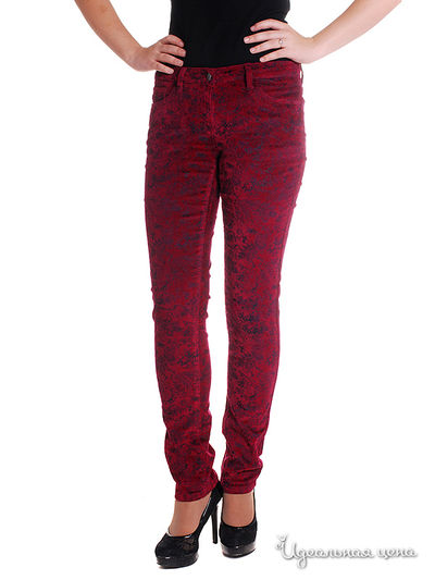 Узкие вельветовые джинсы, длина 32 Million X Woman, цвет бордовый
