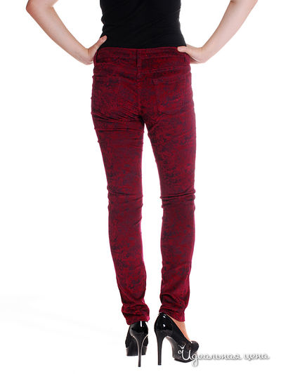 Узкие вельветовые джинсы, длина 32 Million X Woman, цвет бордовый