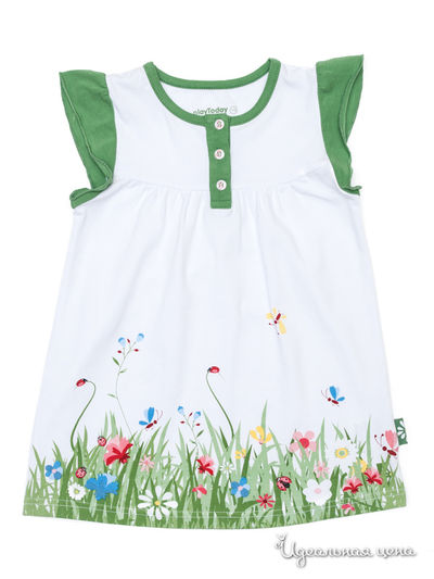 Пижама PLAYTODAY для девочки, цвет белый, зеленый PlayToday, цвет белый, зеленый