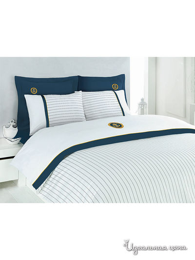 Комплект постельного белья ISSIMO евро, цвет сине-белый