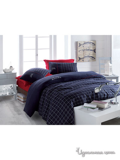 Комплект постельного белья ISSIMO евро, цвет сине-красный