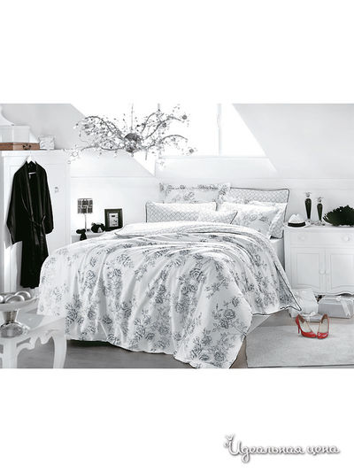 Комплект постельного белья 1,5 спальный Issimo, цвет белый, серый