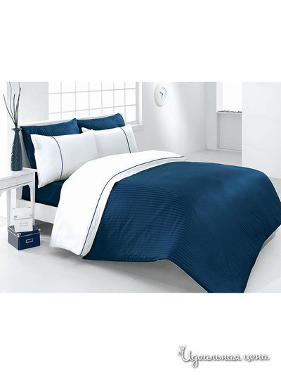 Комплект постельного белья ISSIMO евро, цвет сине-белый