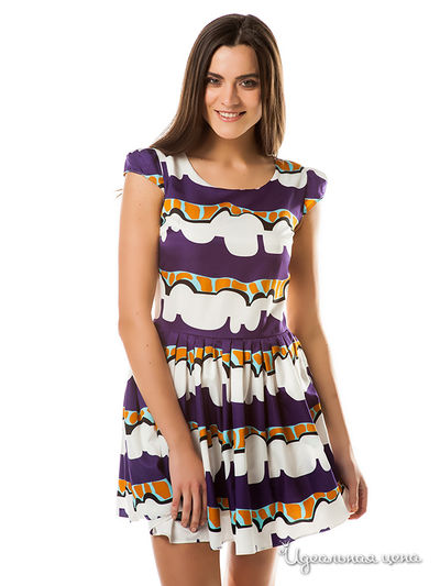 Платье Leo Mayers, цвет белое, фиолетовое