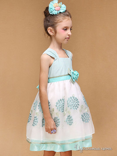 Платье Wonderland для девочки, цвет белый, голубой