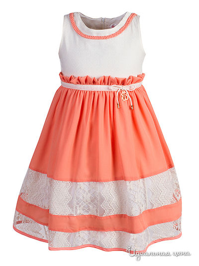Платье Wonderland, цвет оранжевый, белый