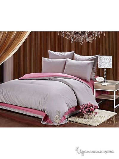Комплект постельного белья Евро Kazanov.A., цвет серый, розовый