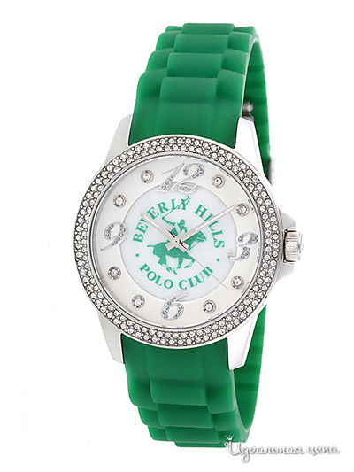 Часы Beverly Hills Polo Club, цвет Серебро,Зеленый