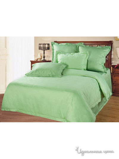 Комплект постельного белья Евро Goldtex, цвет зеленый