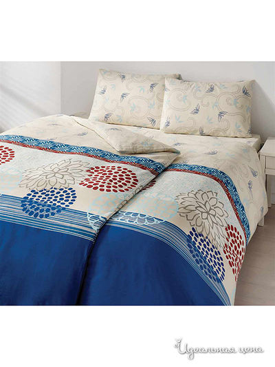 Комплект постельного белья семейный TAC, цвет голубой