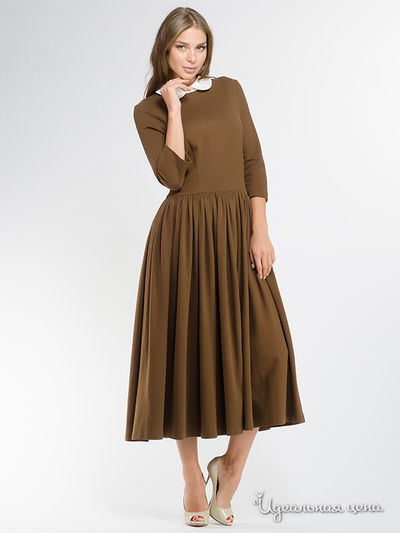 Платье Анна Чапман, цвет коричневое