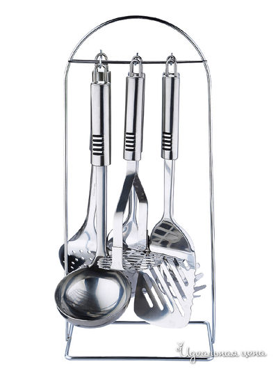 Набор кухонных принадлежностей 7 предметов Wellberg, цвет металл