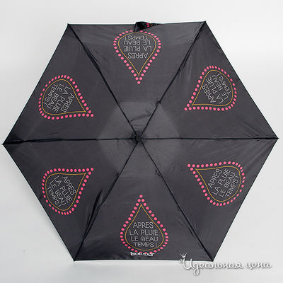 Зонт Isotoner, цвет цвет черный / серый / розовый