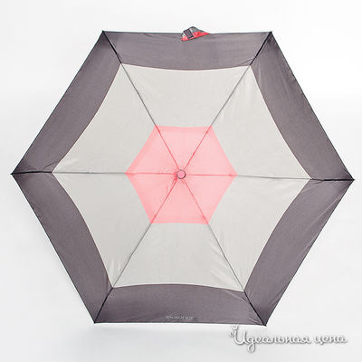 Зонт Isotoner, цвет цвет черный / серый / розовый