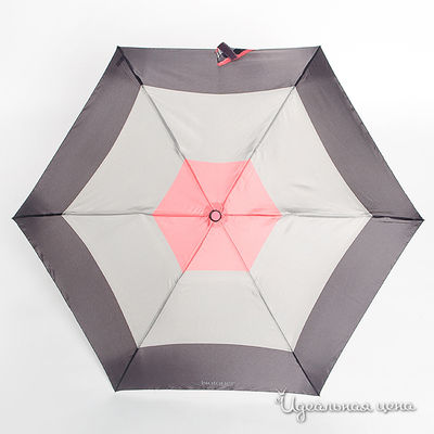 Зонт Isotoner &quot;автоматический&quot; женский, цвет черный / серый / розовый