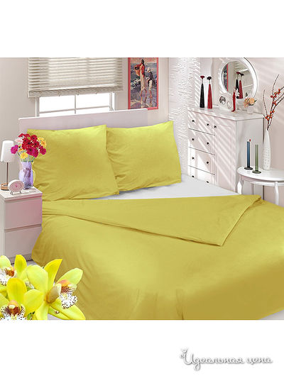 Комплект постельного белья 1,5-спальный Сова и Жаворонок, цвет желтый