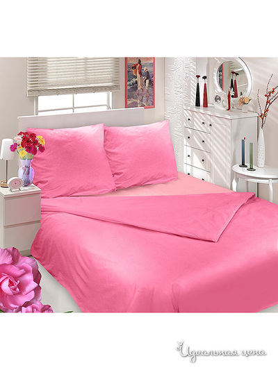 Комплект постельного белья двуспальный Сова и Жаворонок, цвет розовый