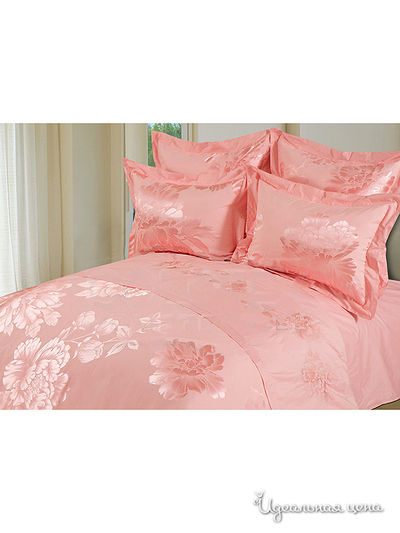 Комплект постельного белья двуспальный с европростыней Goldtex, цвет коралловый