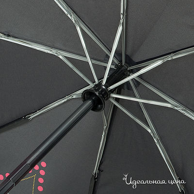 Зонт Isotoner &quot;автоматический&quot; женский, цвет черный / розовый / серый