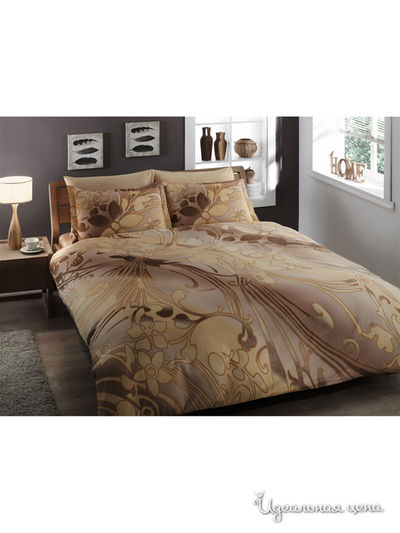 Комплект постельного белья двуспальный TAC, цвет коричневый
